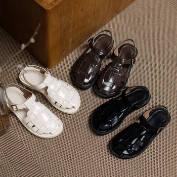 QZYERAI / 2021 g. Nove Ljetne Ženske Sandale Od prave kože; Plaža cipele Za opuštanje; Europski Sandale od bičevati