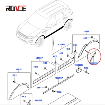 ROVCE Styling Automobila Krilo Lukovi Kotača Obrva Zaštitnik Za Land Rover Range Rover Evogue 2012-2019 L538 LR027252 LR027251