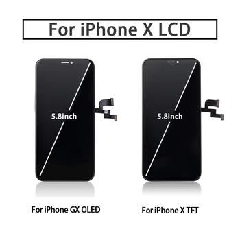 Savršena kvaliteta AAA+++ Za iPhone X GX LCD AMOLED Bez Mrtvih Piksela Zaslon Pantalla 3D Zaslon Osjetljiv na dodir U Prikupljanju Zamjena TFT LCD