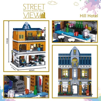 Tehnički Blokovi za Djecu Hill Pub Street Gradivni Blokovi Dječje Igračke Blok Luk Prijatelji Figurice Cigle Božićni Poklon Dječak Mini