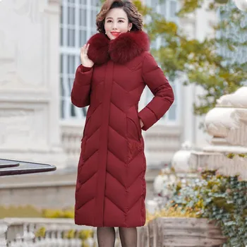 UHYTGF Korejski 5XL Plus size Pamučno kaput Moda Vez Zimska jakna Parker Žene 2020 Пуховик Gusta topla odjeća 1808