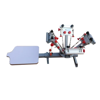 US Stock 4 Color 1 Station Silk Screen Printing Press Printer Machine with Micro Registration For T-Shirt DIY Printing
