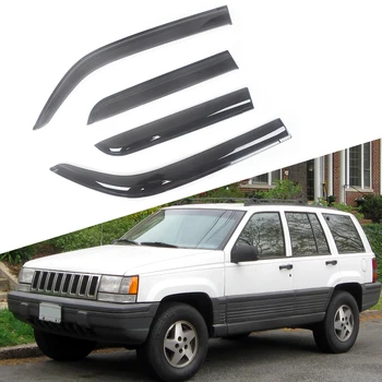 Za Jeep Grand Cherokee 1993-2020 Auto Crna Tonirana Automobil Bočno Prozor Vizir Garde Otvore Tende Zbrinjavanje Kiša Guard Vrata Ventvisor