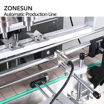 ZONESUN 4 Head Square Flat Body Butter Cream Bottle can Servo Dosing Punjenje Capping and Labeling Machine for Production Line