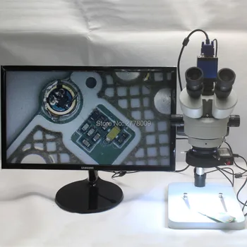 Тринокулярный Stereo Mikroskop 3.5 X-90X Kontinuirani Zoom Zoom, Full HD 2.0 MP VGA Kamera Led Izvor svjetla za 10-inčni Monitor